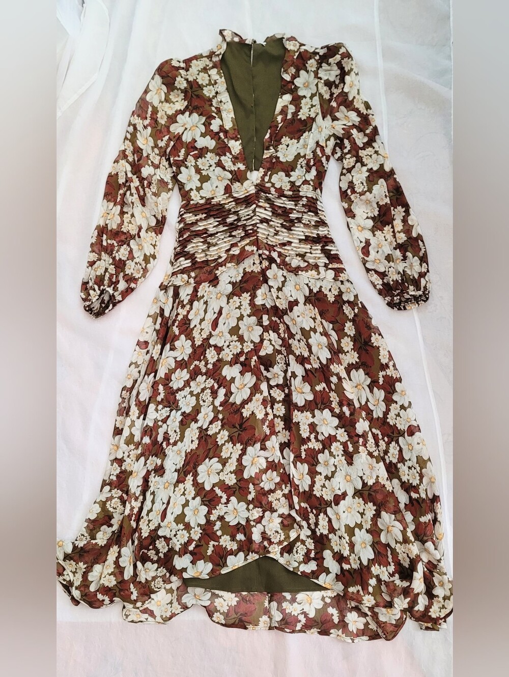NWOT! ASTR Fall Formal Floral Anthro Women's Open-Back Chiffon Maxi Dress Small - Picture 6 of 17